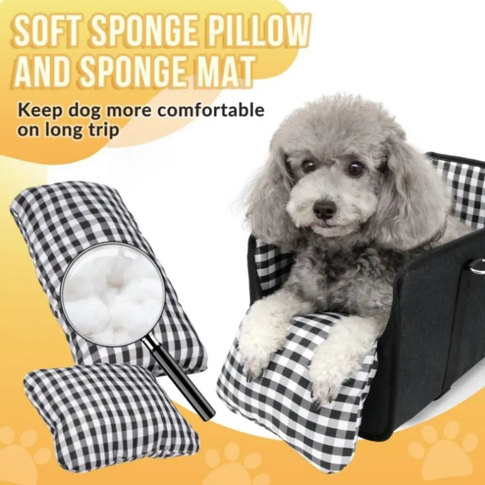 Anti Slip Center Console Dog Seat Universal Inner Seat Belt Height Increasing Seat Soft Pillow Cozy Pet Car Seat Road Trip