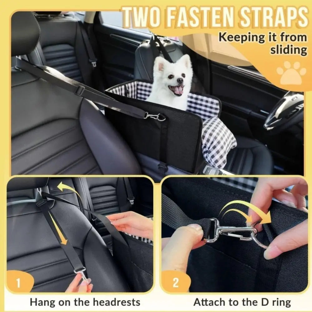 Anti Slip Center Console Dog Seat Universal Inner Seat Belt Height Increasing Seat Soft Pillow Cozy Pet Car Seat Road Trip