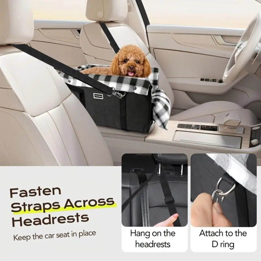 Anti Slip Center Console Dog Seat Universal Inner Seat Belt Height Increasing Seat Soft Pillow Cozy Pet Car Seat Road Trip